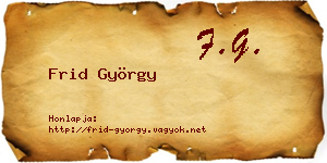 Frid György névjegykártya