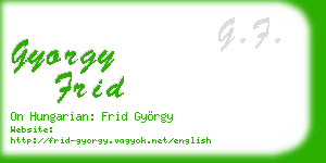 gyorgy frid business card